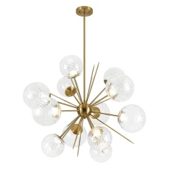 Dimmable LED Ripple Glass Bubble Sputnik Sunburst Chandelier