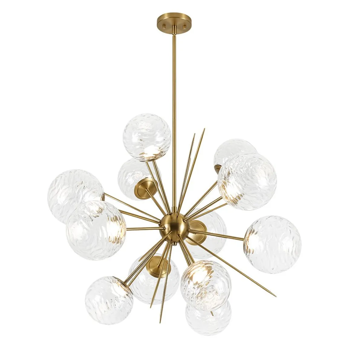 Dimmable LED Ripple Glass Bubble Sputnik Sunburst Chandelier