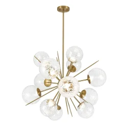 Dimmable LED Ripple Glass Bubble Sputnik Sunburst Chandelier