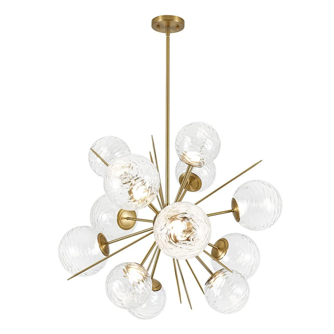 Dimmable LED Ripple Glass Bubble Sputnik Sunburst Chandelier