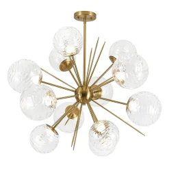 Dimmable LED Ripple Glass Bubble Sputnik Sunburst Chandelier