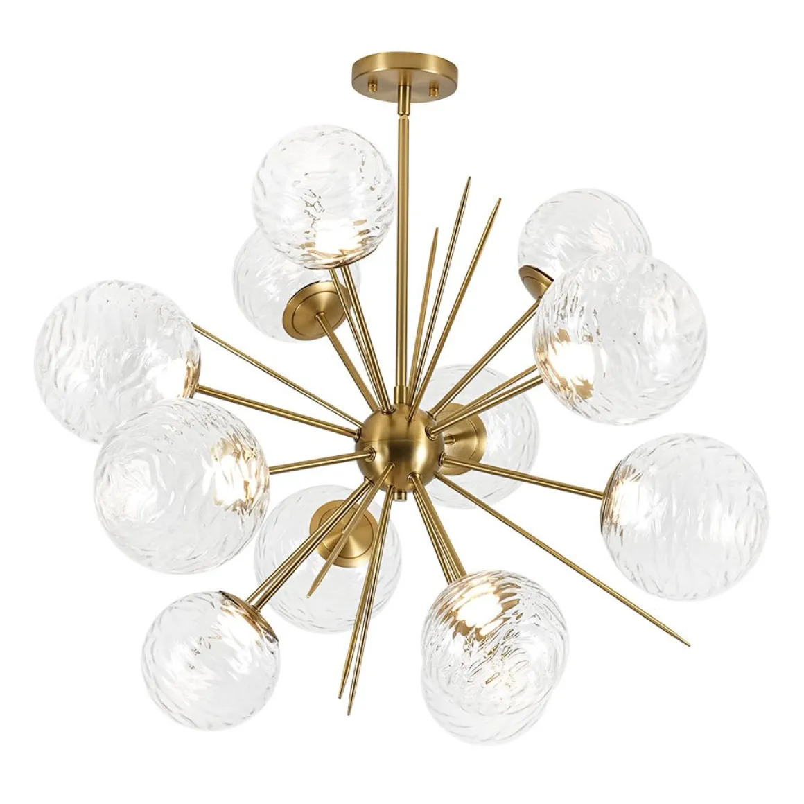 Dimmable LED Ripple Glass Bubble Sputnik Sunburst Chandelier