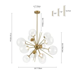 Dimmable LED Ripple Glass Bubble Sputnik Sunburst Chandelier