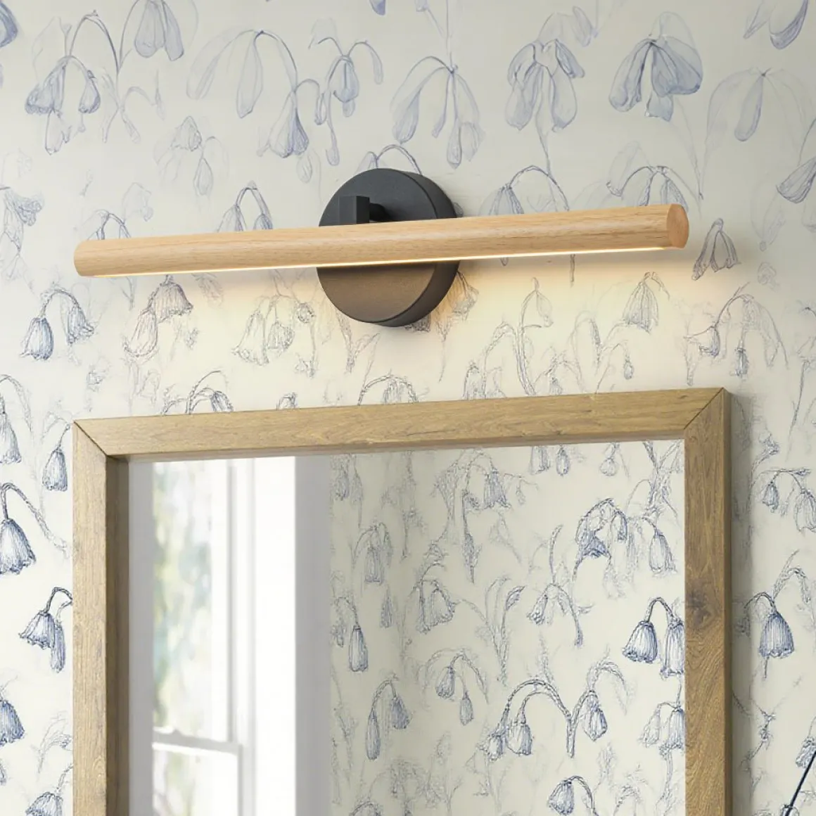 Dimmable LED Rotatable Linear Wooden Vanity Sconce Picture Light