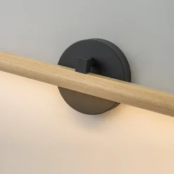 Dimmable LED Rotatable Linear Wooden Vanity Sconce Picture Light