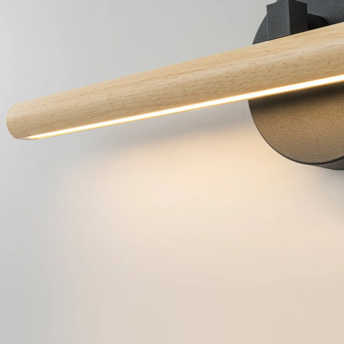Dimmable LED Rotatable Linear Wooden Vanity Sconce Picture Light