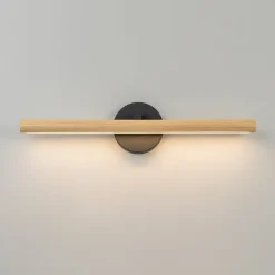 Dimmable LED Rotatable Linear Wooden Vanity Sconce Picture Light