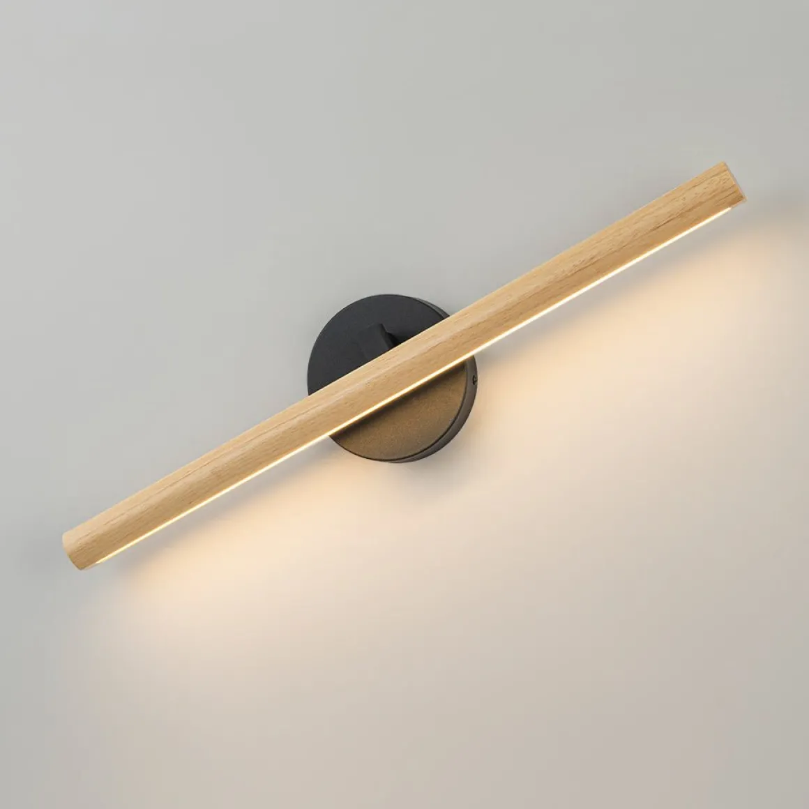 Dimmable LED Rotatable Linear Wooden Vanity Sconce Picture Light