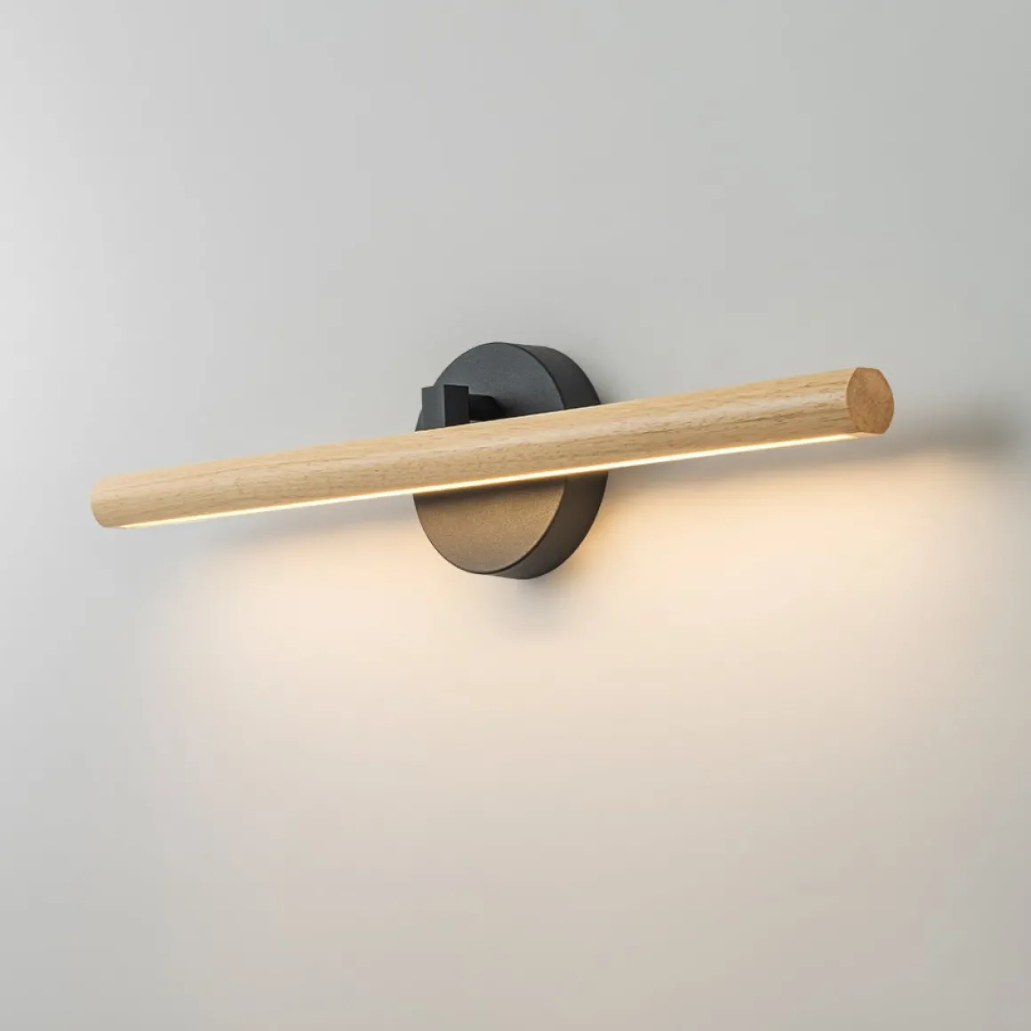 Dimmable LED Rotatable Linear Wooden Vanity Sconce Picture Light