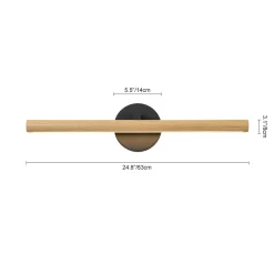 Dimmable LED Rotatable Linear Wooden Vanity Sconce Picture Light