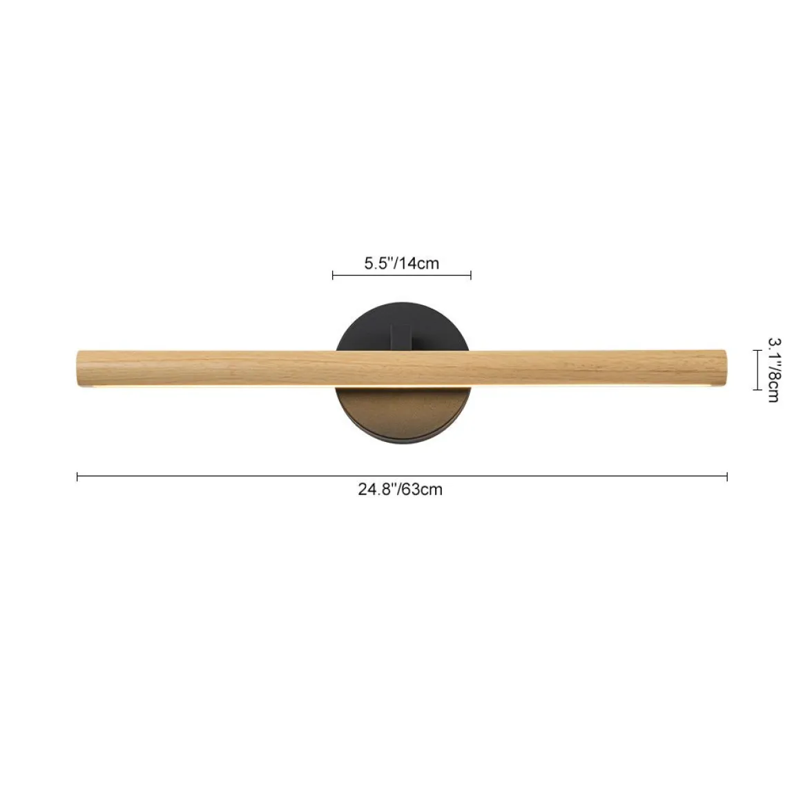 Dimmable LED Rotatable Linear Wooden Vanity Sconce Picture Light