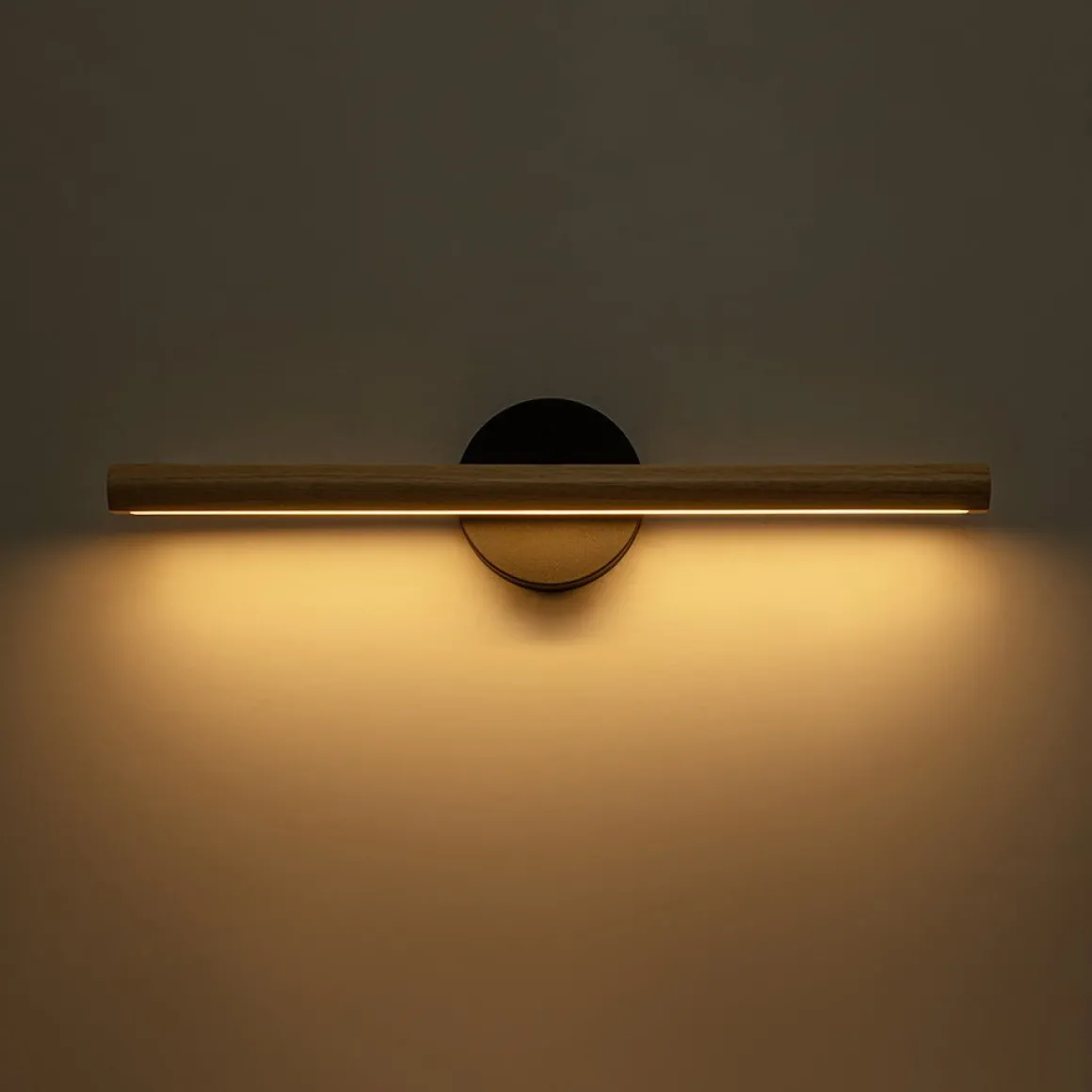 Dimmable LED Rotatable Linear Wooden Vanity Sconce Picture Light