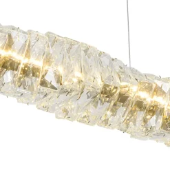 Dimmable LED Twisted Crystal Linear Island Chandelier