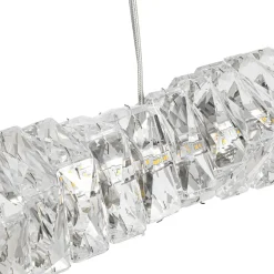 Dimmable LED Twisted Crystal Linear Island Chandelier