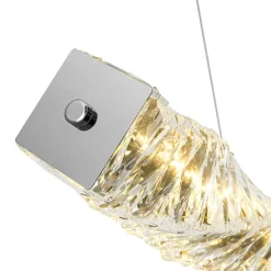Dimmable LED Twisted Crystal Linear Island Chandelier