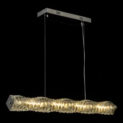 Dimmable LED Twisted Crystal Linear Island Chandelier