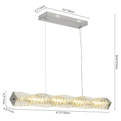 Dimmable LED Twisted Crystal Linear Island Chandelier