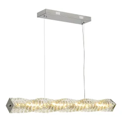 Dimmable LED Twisted Crystal Linear Island Chandelier