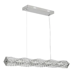 Dimmable LED Twisted Crystal Linear Island Chandelier