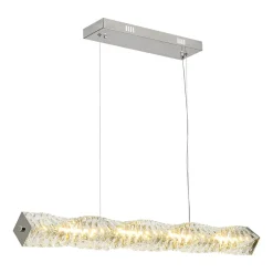 Dimmable LED Twisted Crystal Linear Island Chandelier