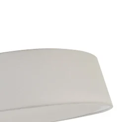 Dimmable LED White Fabric Milky Glass Drum Ceiling Light