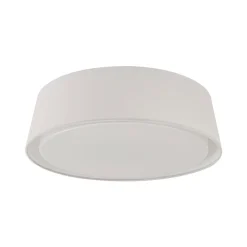 Dimmable LED White Fabric Milky Glass Drum Ceiling Light