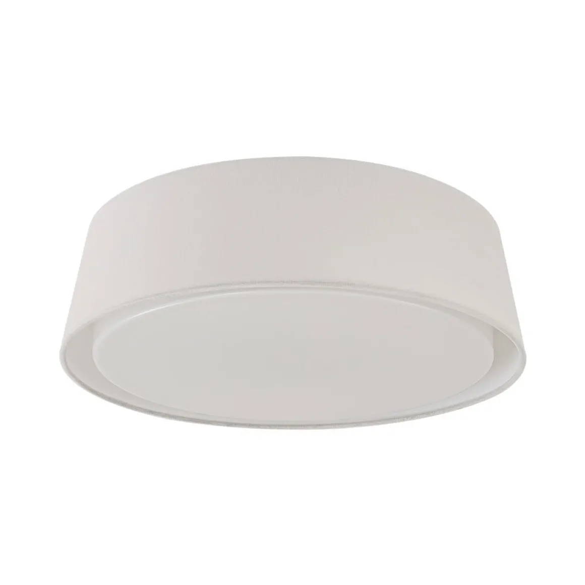 Dimmable LED White Fabric Milky Glass Drum Ceiling Light