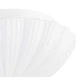 Dimmable LED White Ribbed Glass Scalloped Ceiling Light