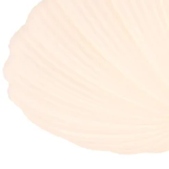 Dimmable LED White Ribbed Glass Scalloped Ceiling Light
