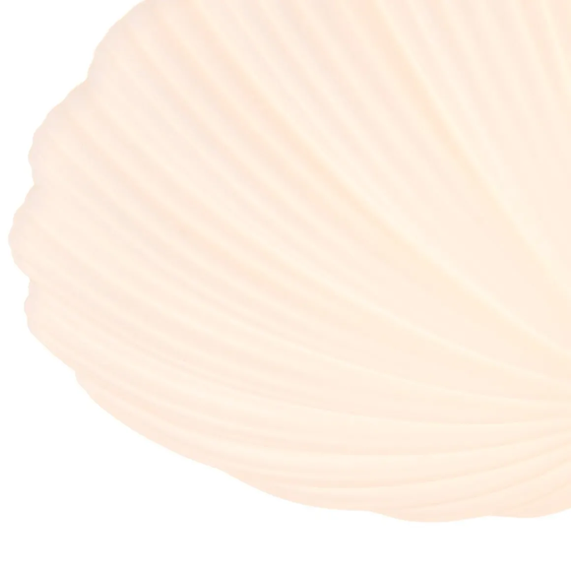 Dimmable LED White Ribbed Glass Scalloped Ceiling Light