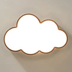 Dimmable LED Wood Accented Cloud Kids Ceiling Light