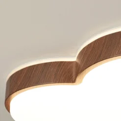 Dimmable LED Wood Accented Cloud Kids Ceiling Light