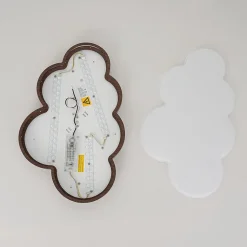 Dimmable LED Wood Accented Cloud Kids Ceiling Light