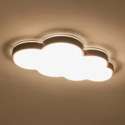 Dimmable LED Wood Accented Cloud Kids Ceiling Light