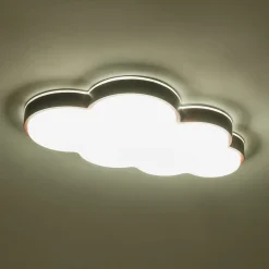 Dimmable LED Wood Accented Cloud Kids Ceiling Light