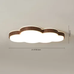 Dimmable LED Wood Accented Cloud Kids Ceiling Light