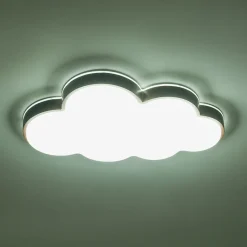 Dimmable LED Wood Accented Cloud Kids Ceiling Light