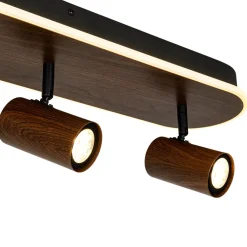 Dimmable LED Wood Linear Oval Semi Flush Adjustable Spotlight