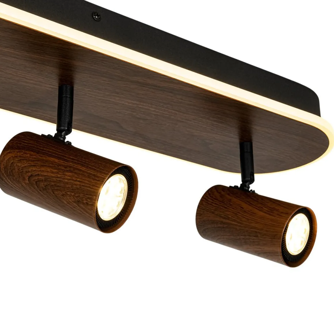 Dimmable LED Wood Linear Oval Semi Flush Adjustable Spotlight