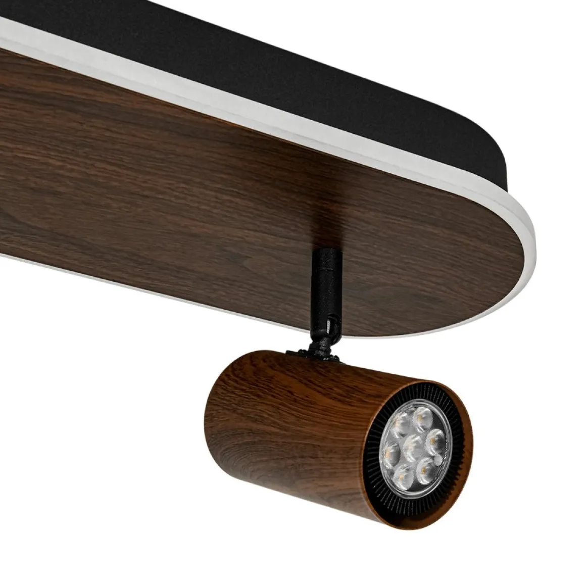 Dimmable LED Wood Linear Oval Semi Flush Adjustable Spotlight