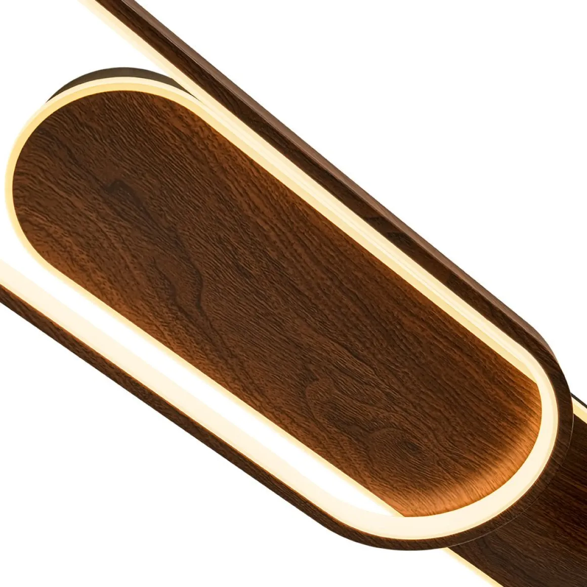 Dimmable LED Wood Linear Oval Semi Flush Adjustable Spotlight