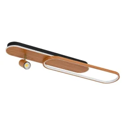 Dimmable LED Wood Linear Oval Semi Flush Adjustable Spotlight