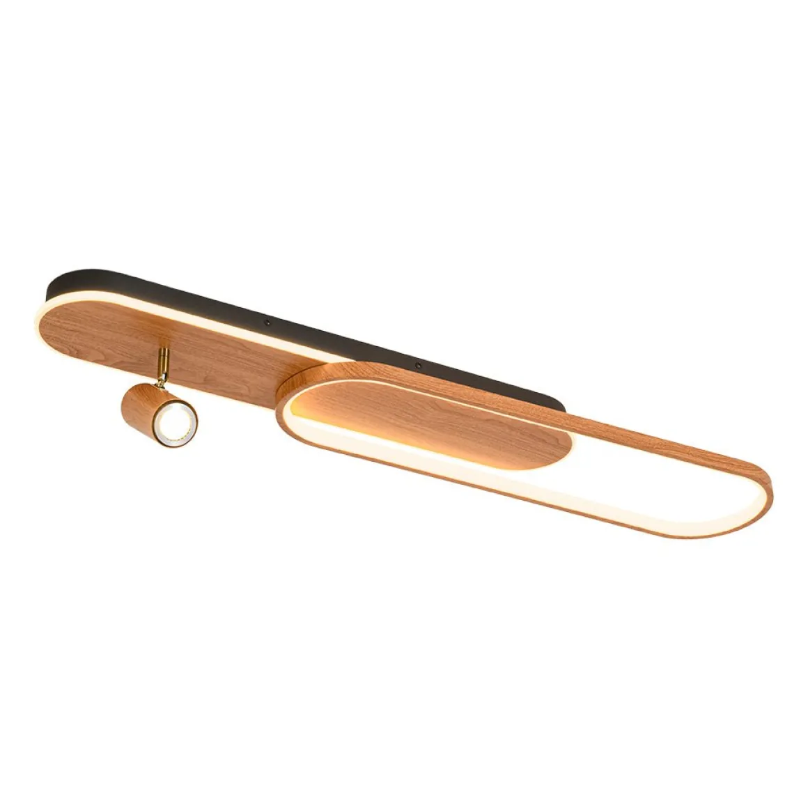 Dimmable LED Wood Linear Oval Semi Flush Adjustable Spotlight