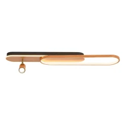 Dimmable LED Wood Linear Oval Semi Flush Adjustable Spotlight