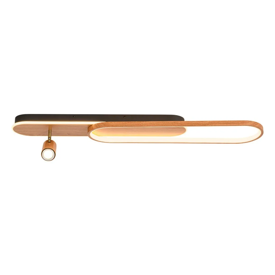 Dimmable LED Wood Linear Oval Semi Flush Adjustable Spotlight
