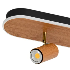 Dimmable LED Wood Linear Oval Semi Flush Adjustable Spotlight