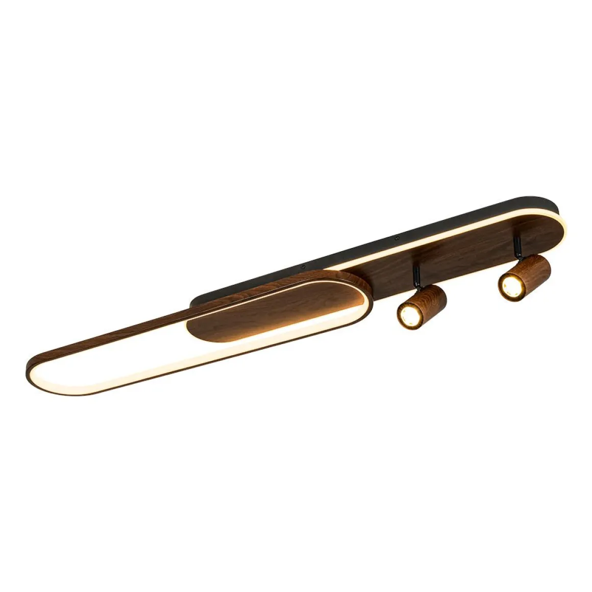 Dimmable LED Wood Linear Oval Semi Flush Adjustable Spotlight