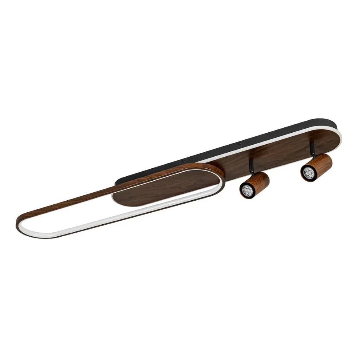 Dimmable LED Wood Linear Oval Semi Flush Adjustable Spotlight