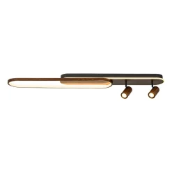Dimmable LED Wood Linear Oval Semi Flush Adjustable Spotlight