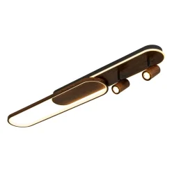 Dimmable LED Wood Linear Oval Semi Flush Adjustable Spotlight